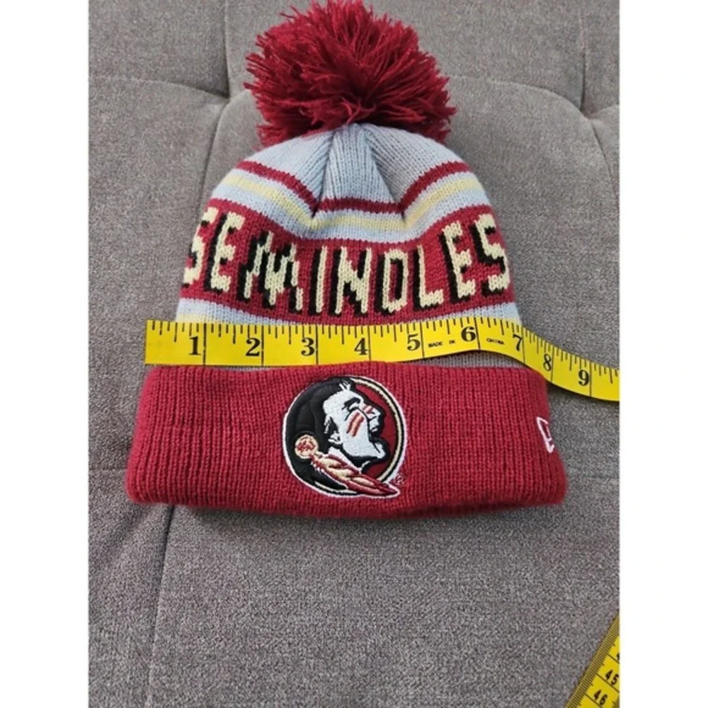 New Era Florida‎ State Seminoles Youth Beanie Hat Knit Pom FSU Garnet Gold